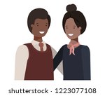 young couple of business avatar ... | Shutterstock .eps vector #1223077108