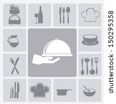 restaurant icons over white... | Shutterstock .eps vector #150295358