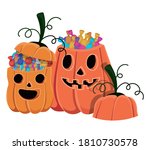 halloween pumpkins cartoons... | Shutterstock .eps vector #1810730578