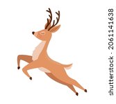 nice brown reindeer over white | Shutterstock .eps vector #2061141638