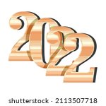 golden 2022 year illustration... | Shutterstock .eps vector #2113507718