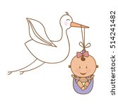 ᐈ Stork carrying baby stock cliparts, Royalty Free stork delivering baby  vectors | download on Depositphotos®