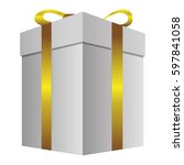 white gift long boxes with gold ... | Shutterstock .eps vector #597841058