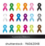 colorful awareness ribbons... | Shutterstock .eps vector #96062048
