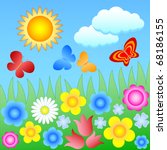 flowering meadow with... | Shutterstock .eps vector #68186155