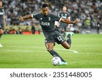 Small photo of Udine, Italy, August 20, 2023, Juventus's Alex Sandro portrait in action during Italian soccer Serie A match Udinese Calcio vs Juventus FC