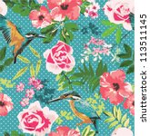 seamless flower pattern... | Shutterstock .eps vector #113511145