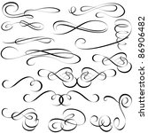 calligraphic elements   black... | Shutterstock .eps vector #86906482