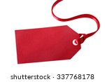 Red Gift Tag Or Label Isolated...