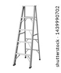 Small photo of Aluminum stepladder foldable a(with clipping path) isolated on white background