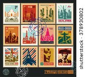 postage stamps  cities of the... | Shutterstock .eps vector #378930802