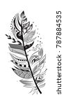feather doodle picture | Shutterstock . vector #787884535