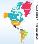 map of north and south america | Shutterstock .eps vector #258861998