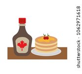 Pancake With Bottle Syrup Maple