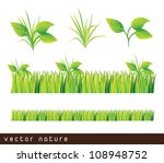 green grass and leaves over... | Shutterstock .eps vector #108948752