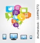 communications and cloud... | Shutterstock .eps vector #114996772