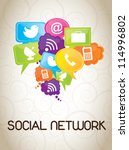 icons of social network over... | Shutterstock .eps vector #114996802