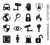 Black Security Icons Isolated...