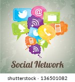 social network icons over... | Shutterstock .eps vector #136501082
