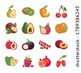 bundle of fresh fruits set... | Shutterstock .eps vector #1789386245