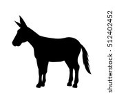 Donkey Silhouette Isolated Icon ...