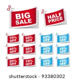 blue and red coupons  big sale  ... | Shutterstock .eps vector #93380302