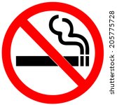 no smoking sign on white... | Shutterstock .eps vector #205775728