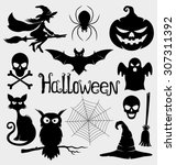 vector set. halloween signs. | Shutterstock .eps vector #307311392