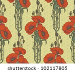 Seamless Pattern With Poppies.