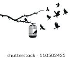 bird cages | Shutterstock .eps vector #110502425