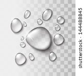 transparent water drop on light ... | Shutterstock .eps vector #144488845