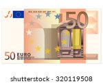 Fifty Euro Banknote On A White...