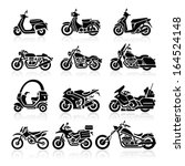 Motorcycle Icons Set. Vector...