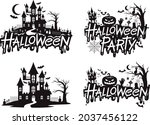 halloween stickers and labels... | Shutterstock .eps vector #2037456122