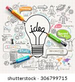 lightbulb ideas concept doodles ... | Shutterstock .eps vector #306799715
