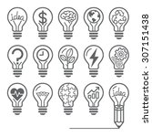Light Bulb Concept Line Icons...