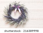 Wreath With Lavender Flowers On ...
