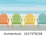 Four Colorful Wooden Adirondack ...