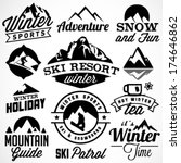 collection of winter sports... | Shutterstock .eps vector #174646862