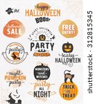 halloween party design elements ... | Shutterstock .eps vector #312815345