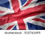 waving colorful national flag of great britain.