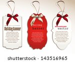 set of vintage tags with silk... | Shutterstock .eps vector #143516965