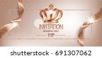 elegant invitation beige card... | Shutterstock .eps vector #691307062