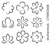 vector flowers  silhouettes | Shutterstock .eps vector #175842608