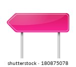 Blank Arrow Pink Road Sign