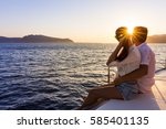 Romantic Couple On Yacht At...