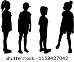 vector silhouette of children... | Shutterstock .eps vector #1158427042