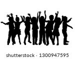 group of children's silhouettes. | Shutterstock .eps vector #1300947595