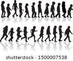 vector silhouette of children... | Shutterstock .eps vector #1500007538