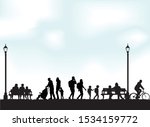 people silhouettes urban... | Shutterstock .eps vector #1534159772